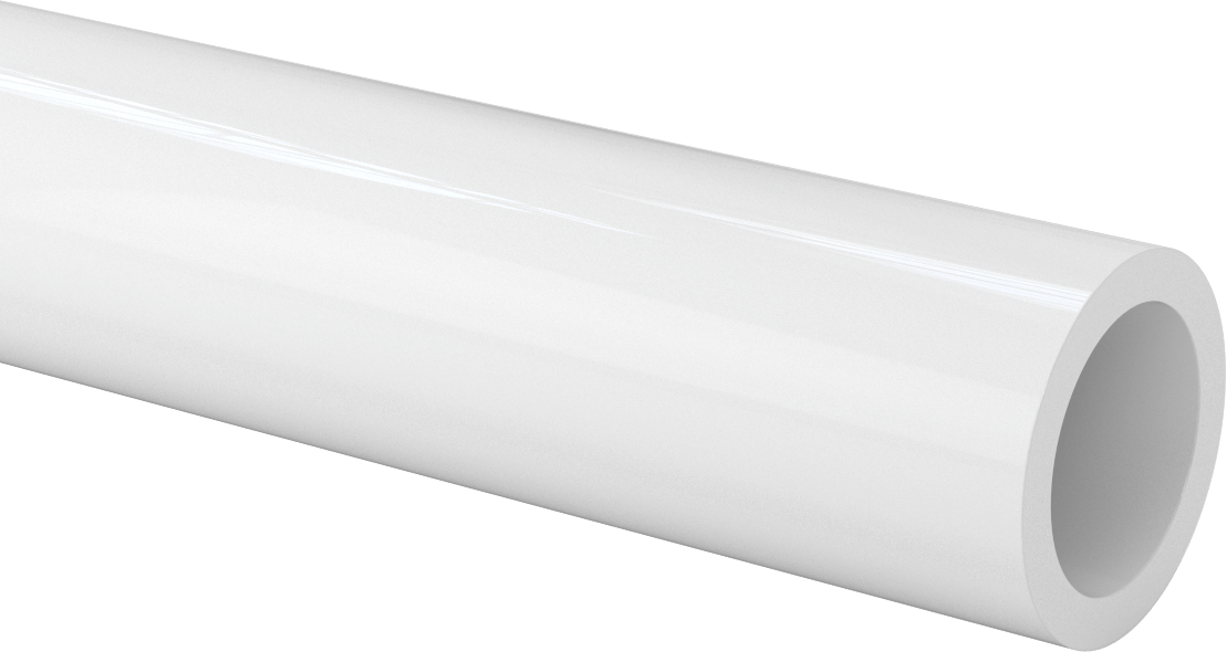 Kaygan Büyük Boy UHMW Polietilen Boru, 5/16" Duvar Kalınlığı, 2-3/8" OD, 1-3/4" ID