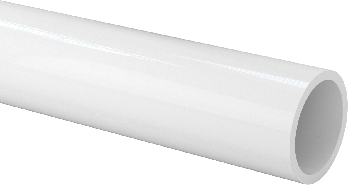 Kaygan Büyük Boy UHMW Polietilen Boru, 1/4" Duvar Kalınlığı, 3" OD, 2-1/2" ID