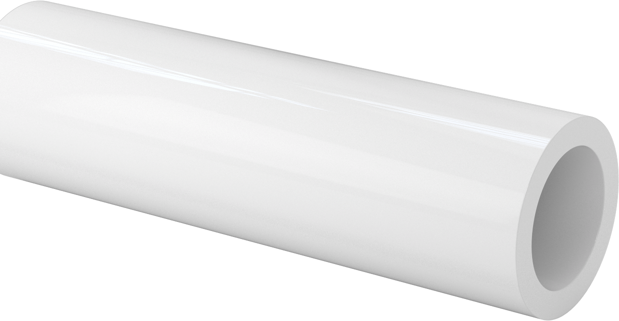 Kaygan Büyük Boy UHMW Polietilen Boru, 1/2" Duvar Kalınlığı, 3-1/2" OD, 2-1/2" ID