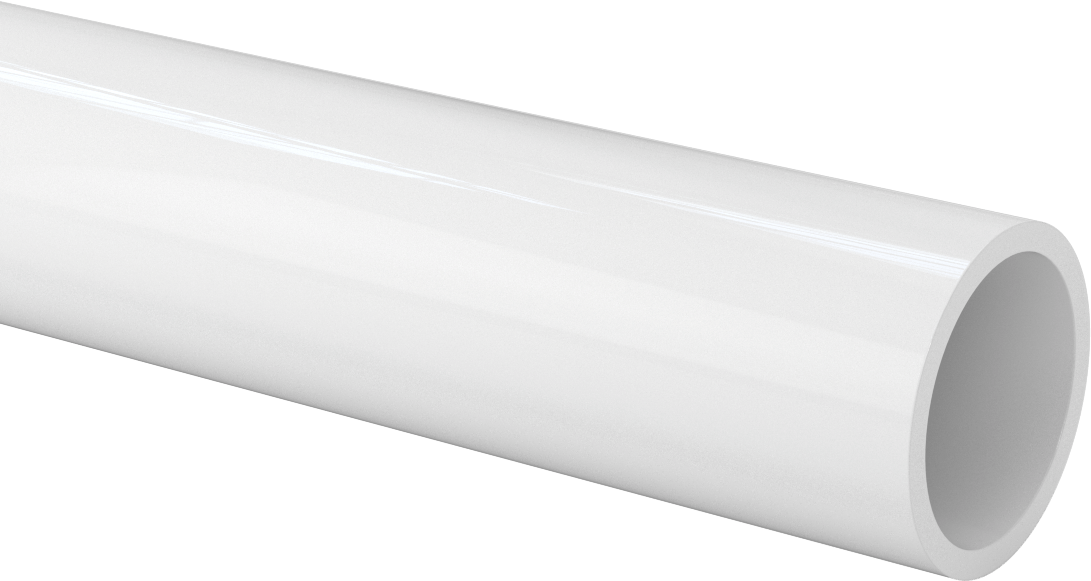 Kaygan Büyük Boy UHMW Polietilen Boru, 3/16" Duvar Kalınlığı, 2-1/4" OD, 1-7/8" ID