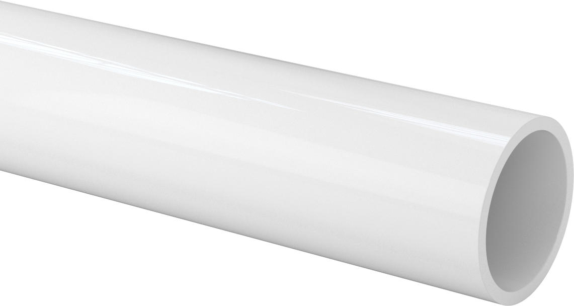 Kaygan Büyük Boy UHMW Polietilen Boru, 3/16" Duvar Kalınlığı, 2-5/8" OD, 2-1/4" ID