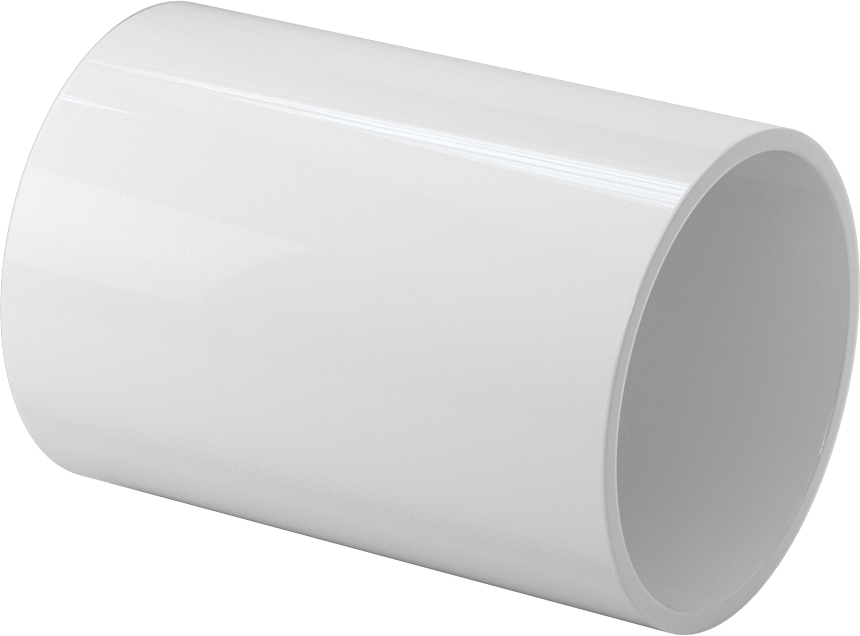 Kaygan Büyük Boy UHMW Polietilen Boru, 3/8" Duvar Kalınlığı, 8-5/8" OD, 7-7/8" ID