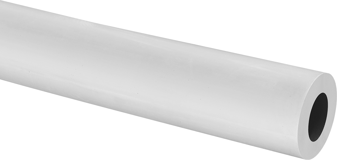 Kaygan Büyük Boy UHMW Polietilen Boru, 3/8" Duvar Kalınlığı, 5-1/2" OD, 4-3/4" ID