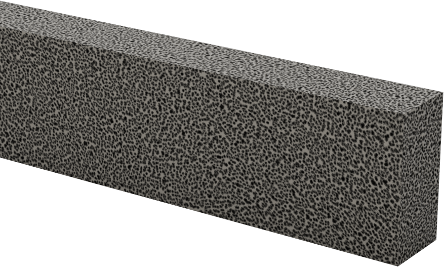 Alev Geciktirici Süper Yastıklama Köpük Şerit, Poliüretan, Yapışkanlı, 1/2" Genişlik, 1" Kalınlık, 25 Fit Uzunluk