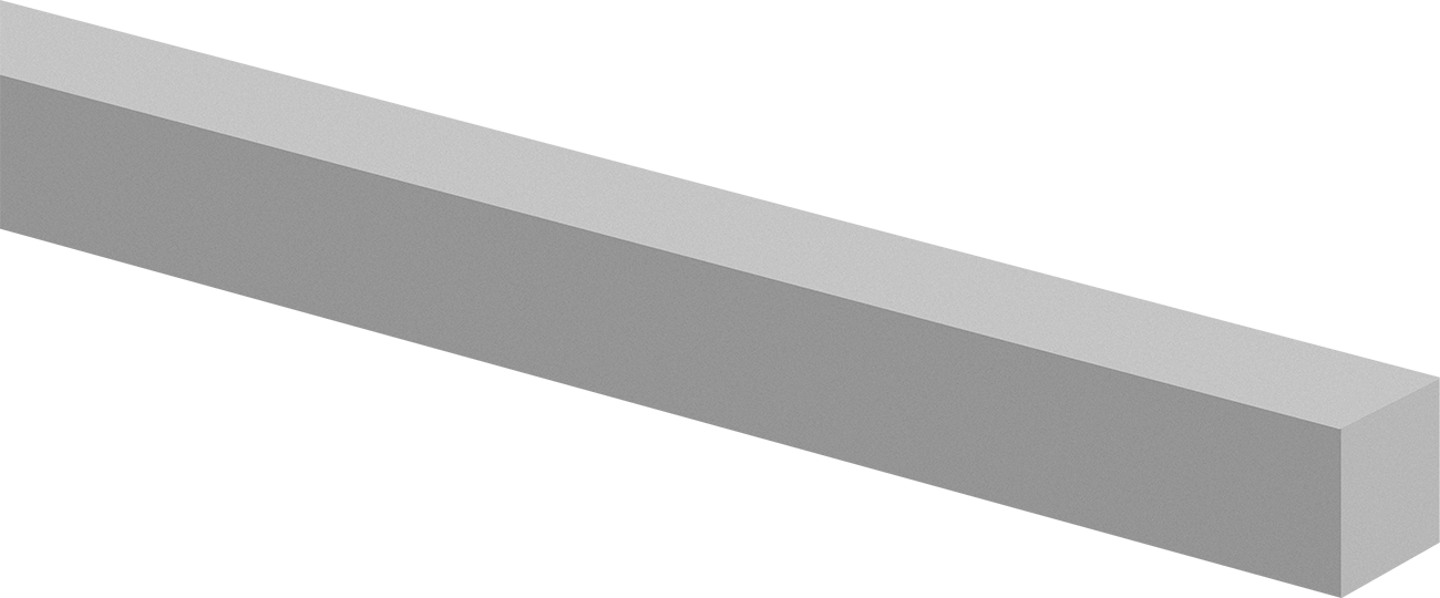 Aşınmaya ve Kimyasallara Dayanıklı PEEK Çubuk, 1-1/4" Kalınlık, 1" Genişlik