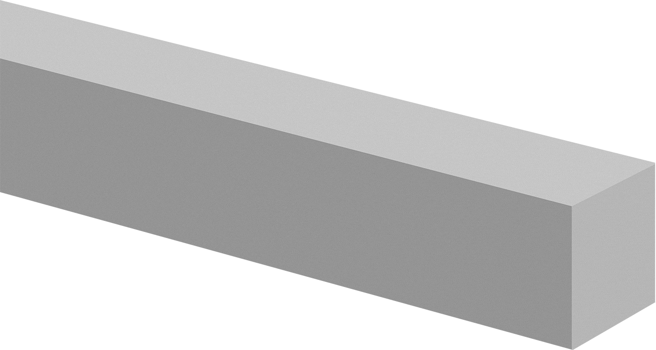 Aşınmaya ve Kimyasallara Dayanıklı PEEK Çubuk, 1-1/2" Kalınlık, 1-1/2" Genişlik