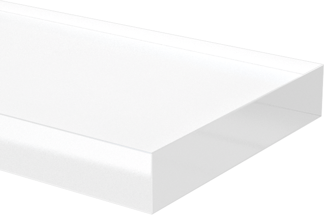Şeffaf, Çizilmeye ve UV Işınlarına Dayanıklı Akrilik Çubuk, 3/16“ Kalınlık x 1” Genişlik x 6 Fit Uzunluk