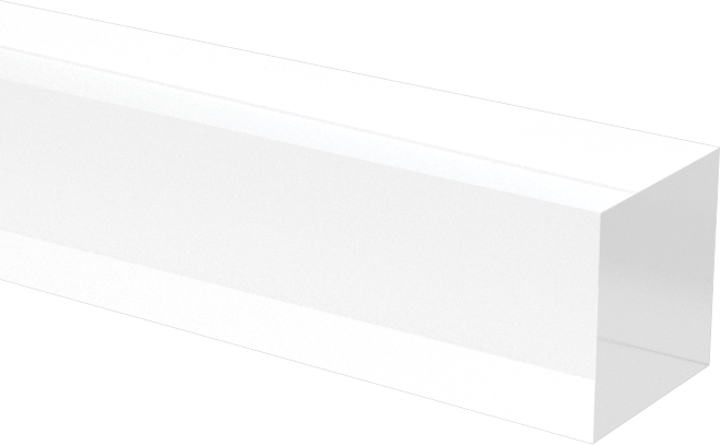 Şeffaf, Çizilmeye ve UV Işınlarına Dayanıklı Akrilik Çubuk, 3/16“ Kalınlık x 3/16” Genişlik x 6 Fit Uzunluk