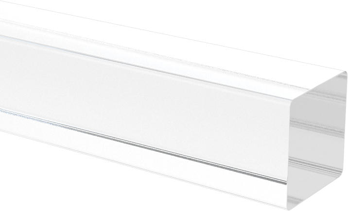 Şeffaf, Çizilmeye ve UV Işınlarına Dayanıklı Akrilik Çubuk, 3/8“ Kalınlık x 3/8” Genişlik x 6 Fit Uzunluk