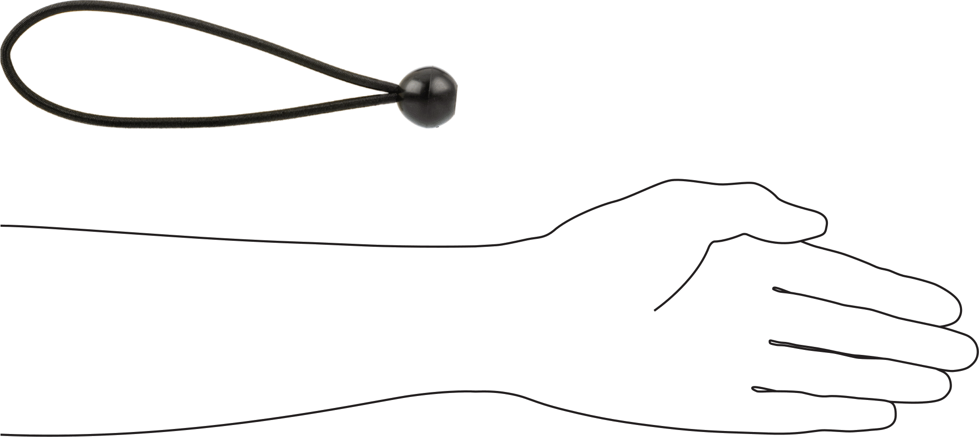 Elastik kablo bağı, 3-3/4" Maksimum Demet Çapı için, Kauçuk, Siyah