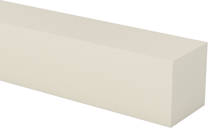 Aşınmaya Dayanıklı Kirli Beyaz Naylon Çubuk, 1/4" Genişlik, 1/4" Kalınlık