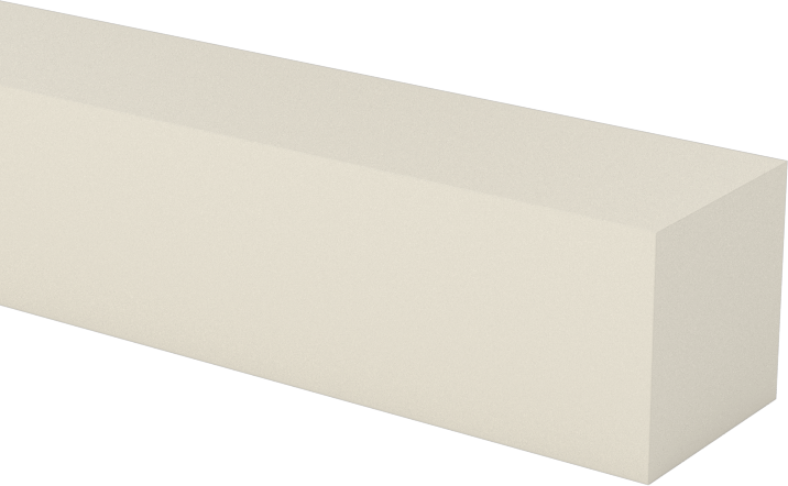 Aşınmaya Dayanıklı Kirli Beyaz Naylon Çubuk, 3/8" Genişlik, 3/8" Kalınlık
