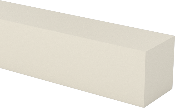 Aşınmaya Dayanıklı Kirli Beyaz Naylon Çubuk, 7/16" Genişlik, 7/16" Kalınlık