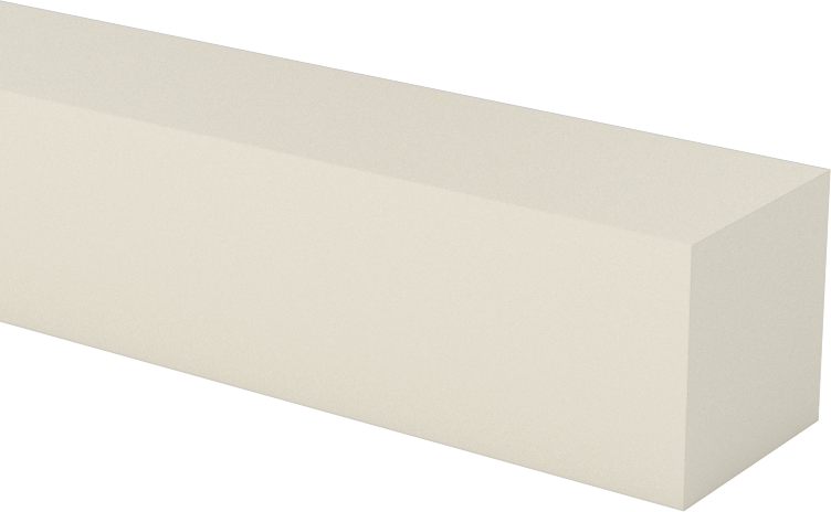 Aşınmaya Dayanıklı Kirli Beyaz Naylon Çubuk, 1/2" Genişlik, 1/2" Kalınlık