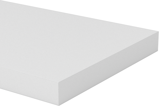 Teflon® PTFE'den Üretilmiş Çubuk, 1/8" Kalınlık, 1" Genişlik