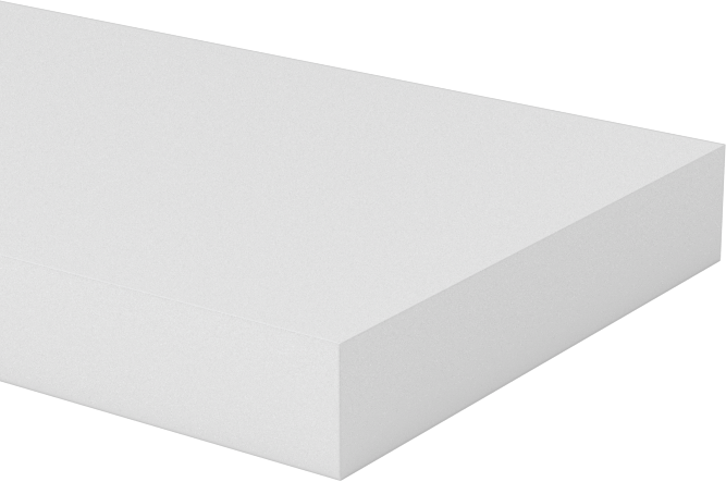 Teflon® PTFE'den Üretilmiş Çubuk, 3/16" Kalınlık, 1" Genişlik