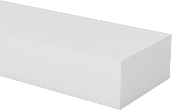 Teflon® PTFE'den Üretilmiş Çubuk, 1/4" Kalınlık, 1/2" Genişlik