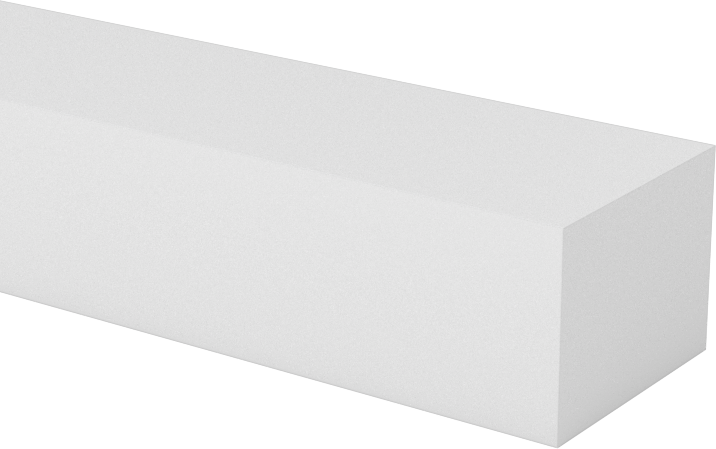 Teflon® PTFE'den Üretilmiş Çubuk, 3/8" Kalınlık, 1/2" Genişlik