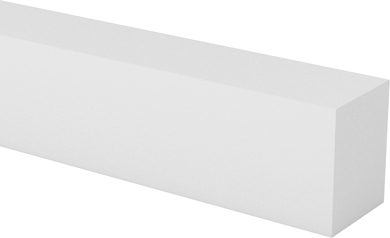 Teflon® PTFE'den Üretilmiş Çubuk, 5/8" Kalınlık, 1/2" Genişlik