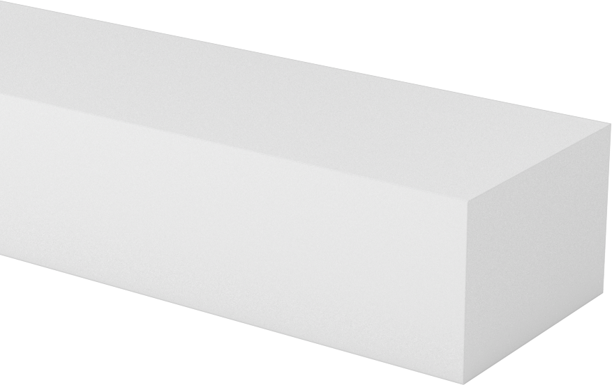 Teflon® PTFE'den Üretilmiş Çubuk, 1" Kalınlık, 1-1/2" Genişlik