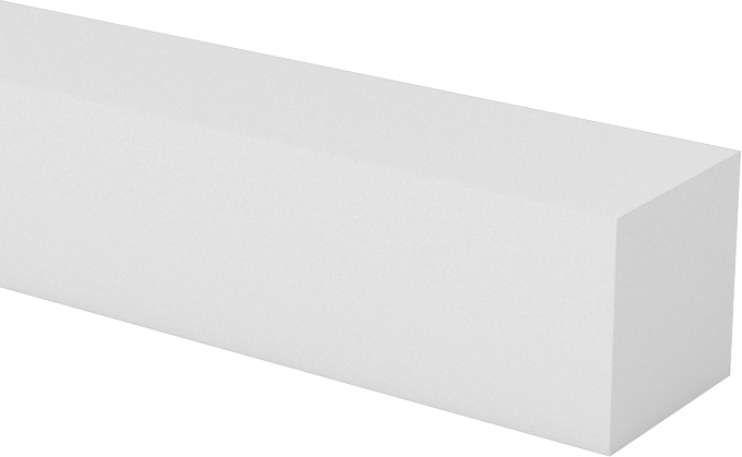 Teflon® PTFE'den Üretilmiş Çubuk, 1/4" Kalınlık, 1/4" Genişlik