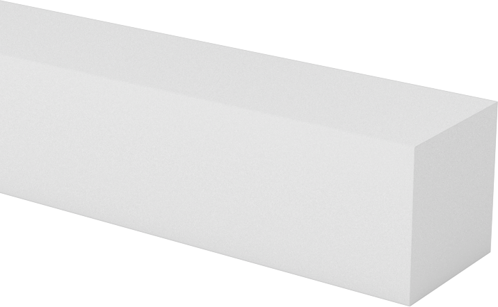 Teflon® PTFE'den Üretilmiş Çubuk, 3/8" Kalınlık, 3/8" Genişlik