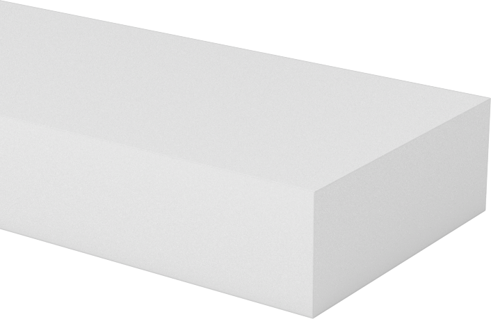 Beyaz Delrin® Asetal Reçine Çubuğu, 3/8" Kalınlık, 1" Genişlik