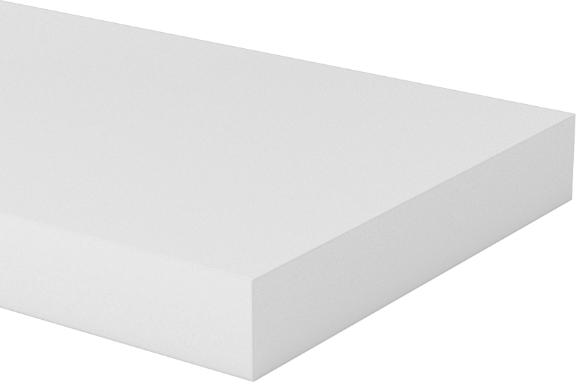 Beyaz Delrin® Asetal Reçine Çubuğu, 1/2" Kalınlık, 3" Genişlik