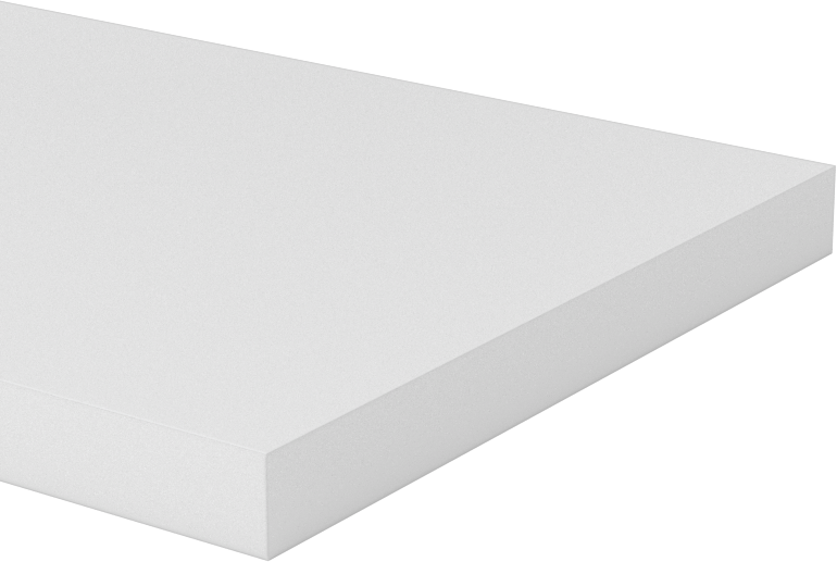 Beyaz Delrin® Asetal Reçine Çubuğu, 1/4" Kalınlık, 2-1/2" Genişlik