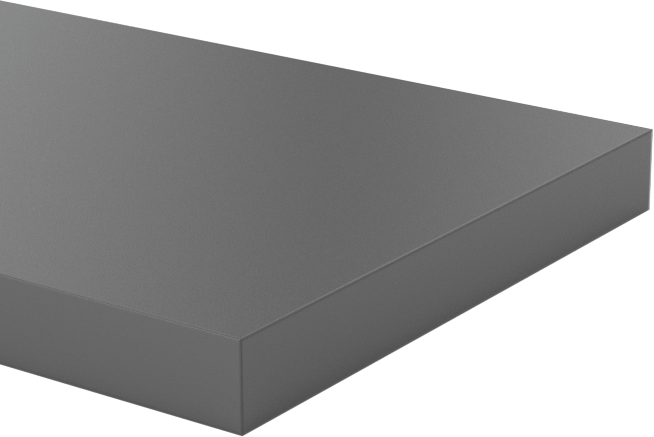 Kimyasallara Dayanıklı PVC Çubuk, 1/8" Kalınlık, 1" Genişlik, 4 Fit Uzunluk