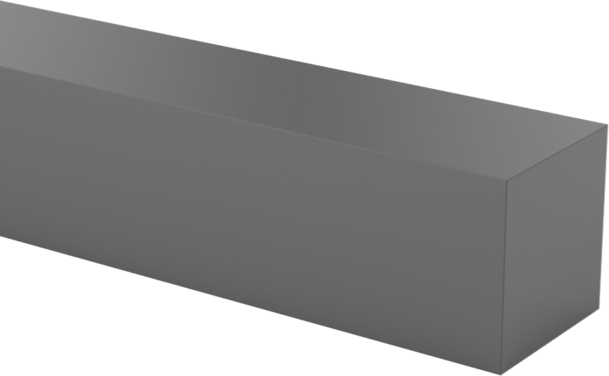 Kimyasallara Dayanıklı PVC Çubuk, 1" Kalınlık, 1" Genişlik