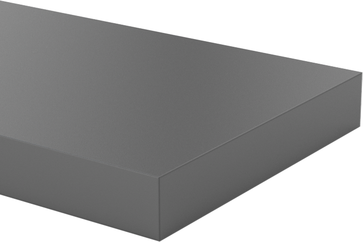 Kimyasallara Dayanıklı PVC Çubuk, 1/4" Kalınlık, 1-1/2" Genişlik, 4 Fit Uzunluk