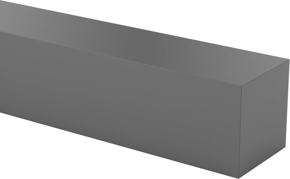 Kimyasallara Dayanıklı PVC Çubuk, 1-1/2" Kalınlık, 1-1/2" Genişlik
