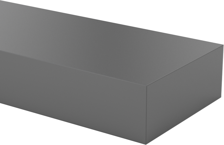 Kimyasallara Dayanıklı PVC Çubuk, 1" Kalınlık, 2-1/2" Genişlik