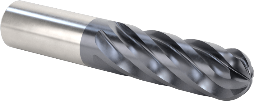 Hızlı Kesim Karbür Uçlu Freze, Top Kesimi, AlTiN Kaplamalı, 5/8" Freze Çapı, 3-1/2" Toplam Uzunluk