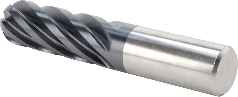 Hızlı Kesim Karbür Uçlu Freze, Top Kesimi, AlTiN Kaplamalı, 5/8" Freze Çapı, 3-1/2" Toplam Uzunluk