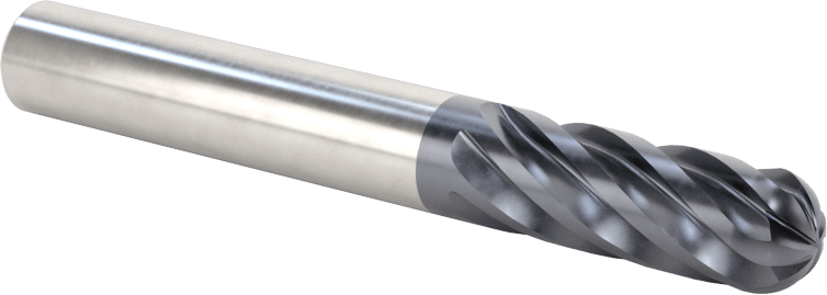 Hızlı Kesim Karbür Uçlu Freze, Top Kesimi, AlTiN Kaplamalı, 8 mm Freze Çapı, 63 mm Toplam Uzunluk