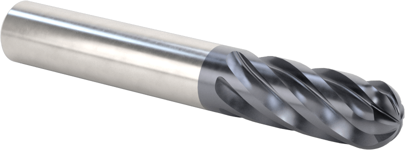 Hızlı Kesim Karbür Uçlu Freze, Top Kesimi, AlTiN Kaplamalı, 12 mm Freze Çapı, 83 mm Toplam Uzunluk