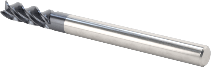 Hızlı Kesim Karbür Uçlu Freze, Kare, AlTiN Kaplamalı, 4 Kanallı, 1/8" Freze Çapı, 3/8" Uzun Kesim