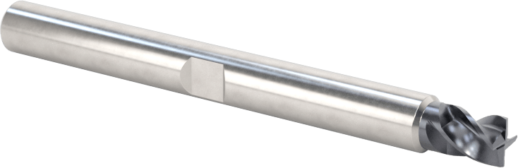 Hızlı Kesim Karbür Uçlu Freze, Kare, AlTiN Kaplamalı, 4 Kanallı, 5/32" Freze Çapı, 3/16" Uzunlukta Kesim