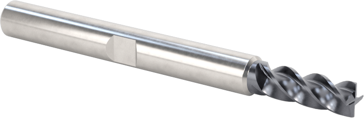 Hızlı Kesim Karbür Uçlu Freze, Kare, AlTiN Kaplamalı, 4 Kanallı, 5/32" Freze Çapı, 7/16" Uzun Kesim