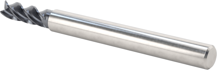 Hızlı Kesim Karbür Uçlu Freze, Kare, AlTiN Kaplamalı, 4 Kanallı, 5/32" Freze Çapı, 7/16" Uzun Kesim
