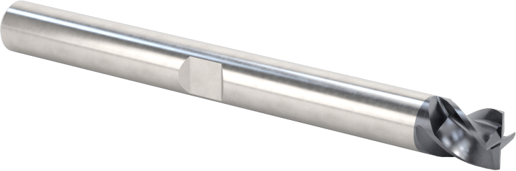 Hızlı Kesim Karbür Uçlu Freze, Kare, AlTiN Kaplamalı, 4 Kanallı, 3/16" Freze Çapı, 3/16" Uzunlukta Kesim