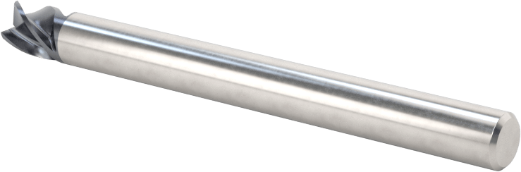 Hızlı Kesim Karbür Uçlu Freze, Kare, AlTiN Kaplamalı, 4 Kanallı, 3/16" Freze Çapı, 3/16" Uzunlukta Kesim