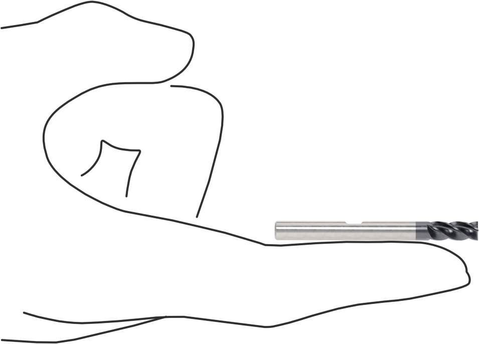 Hızlı Kesim Karbür Uçlu Freze, Kare, AlTiN Kaplamalı, 4 Kanallı, 3/16" Freze Çapı, 7/16" Uzun Kesim