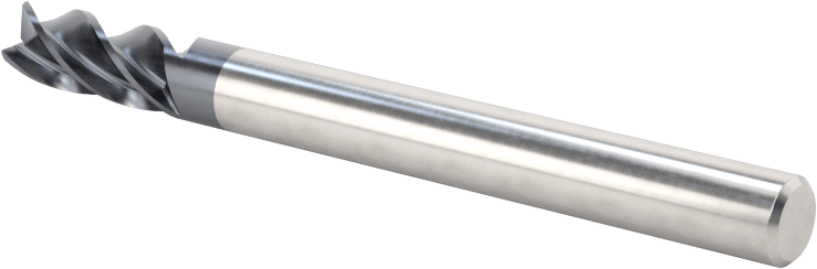 Hızlı Kesim Karbür Uçlu Freze, Kare, AlTiN Kaplamalı, 4 Kanallı, 3/16" Freze Çapı, 7/16" Uzun Kesim
