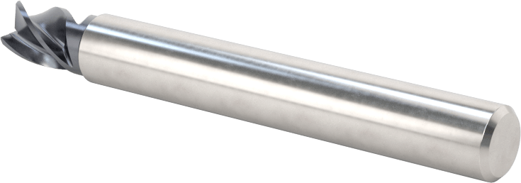 Hızlı Kesim Karbür Uçlu Freze, Kare, AlTiN Kaplamalı, 4 Kanallı, 7/32" Freze Çapı, 1/4" Uzun Kesim
