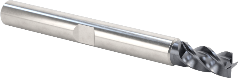 Hızlı Kesim Karbür Uçlu Freze, Kare, AlTiN Kaplamalı, 4 Kanallı, 7/32" Freze Çapı, 7/16" Uzun Kesim