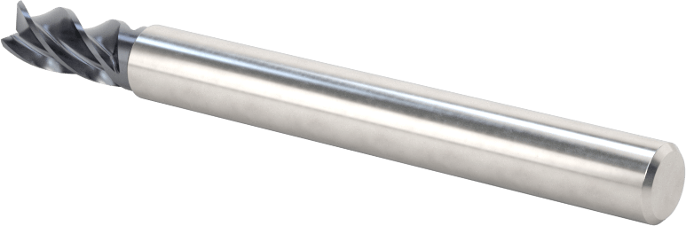 Hızlı Kesim Karbür Uçlu Freze, Kare, AlTiN Kaplamalı, 4 Kanallı, 7/32" Freze Çapı, 7/16" Uzun Kesim