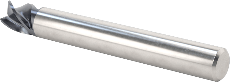 Hızlı Kesim Karbür Uçlu Freze, Kare, AlTiN Kaplamalı, 4 Kanallı, 1/4" Freze Çapı, 1/4" Uzun Kesim